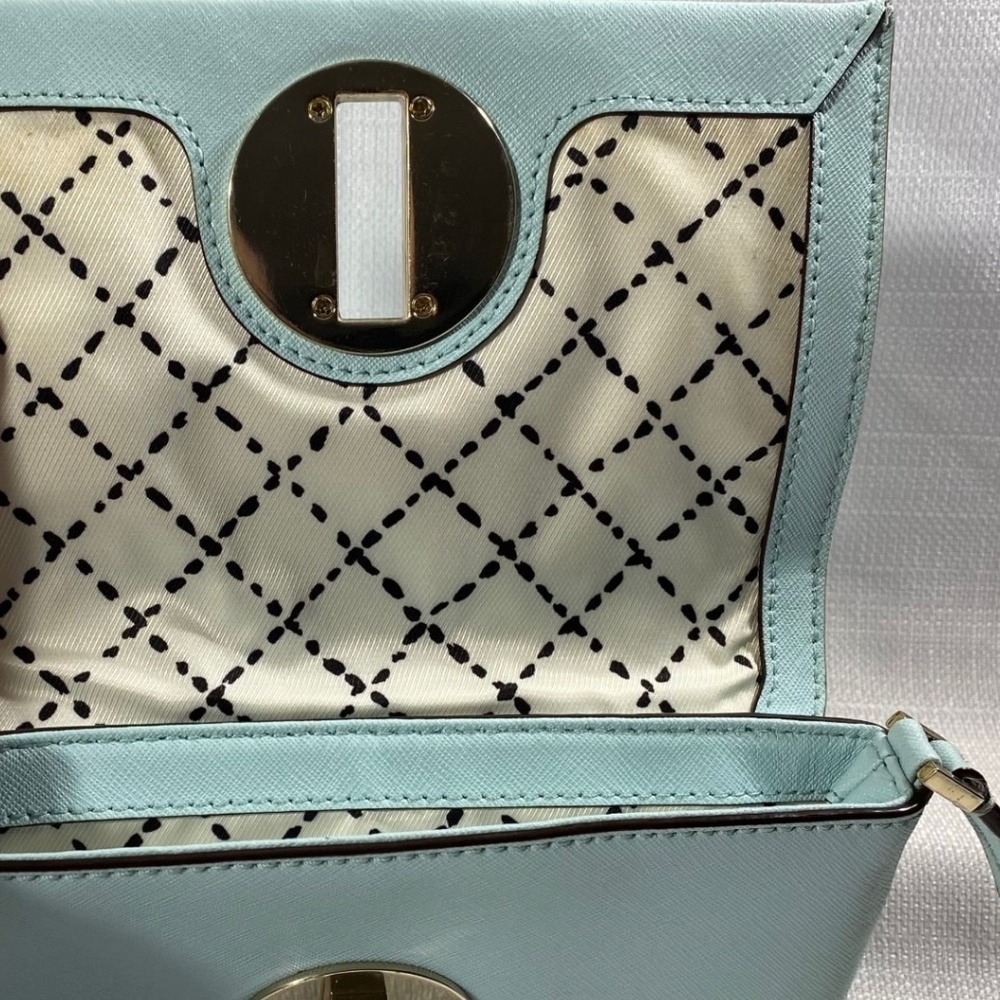Kate Spade New York Light Blue Saffiano Leather Turnlock Crossbody Bag - Picture 3 of 8